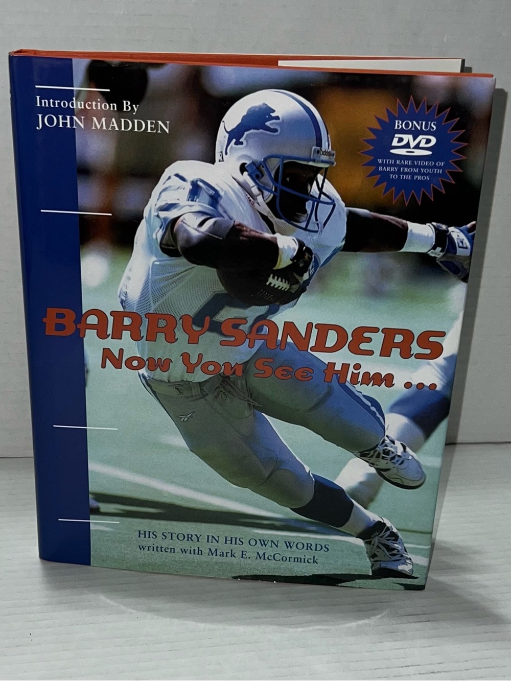 Barry Sanders Signed Book Now You See Him Auto Signed Dvd Detroit Lions Vintage